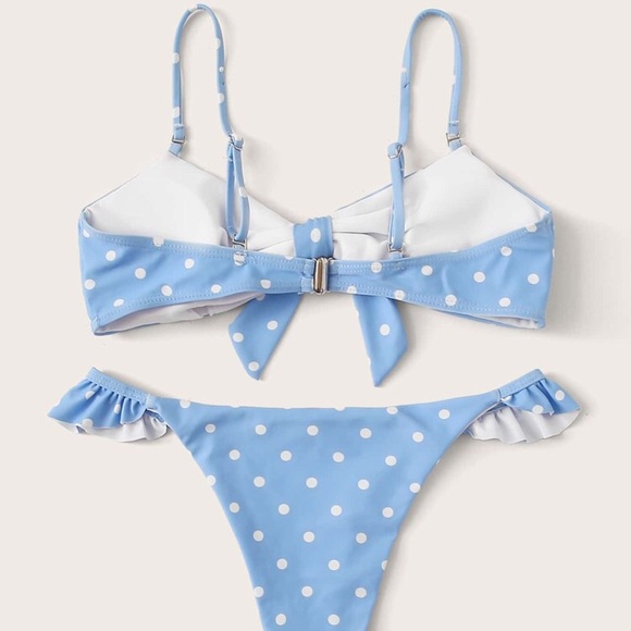 🏝 NWT Powder blue polka dot bikini - Picture 3 of 7